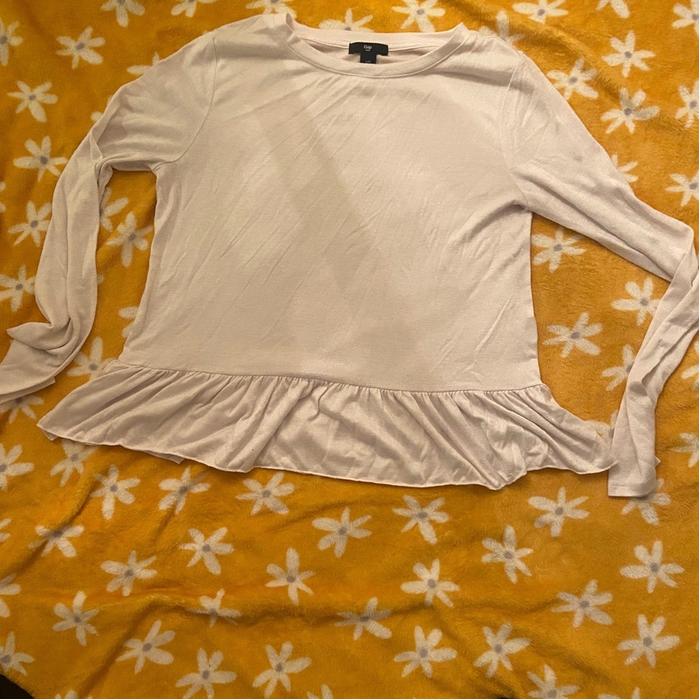Gap white peplum hem sweater
